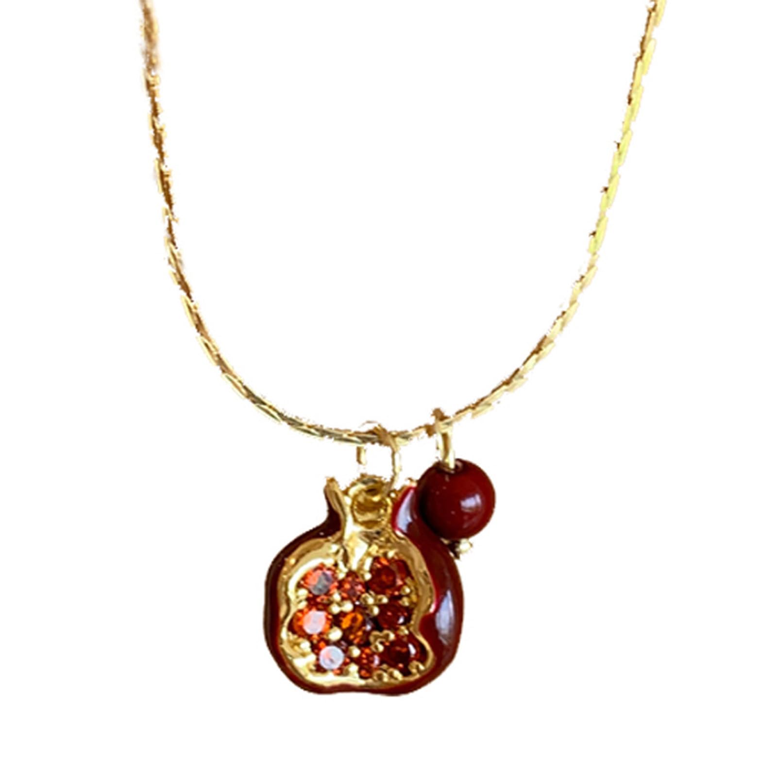 Amazon | [Vdaxvme] ザクロのネックレス自然にインスパイアされ